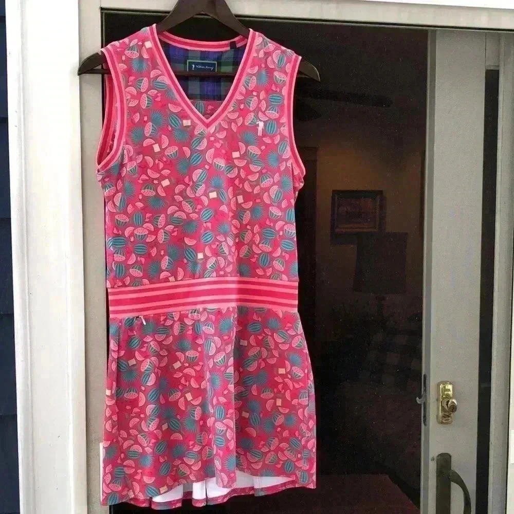 William Murray sleeveless golf dress.  size S. Pink with watermelon pattern.